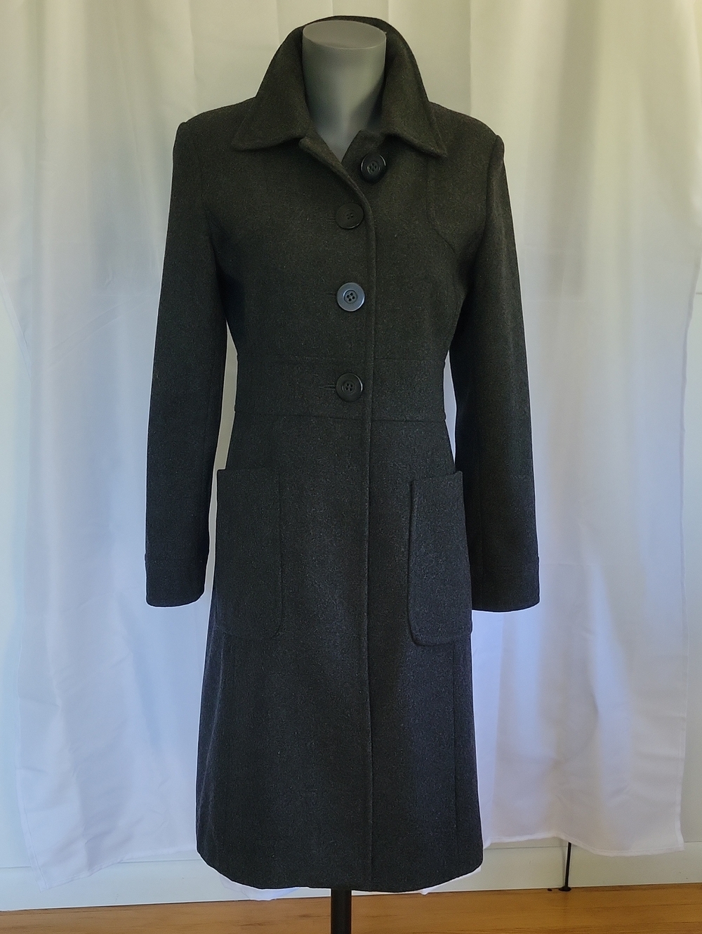 Esprit Wool Coat Medium Gray Vintage Y2K